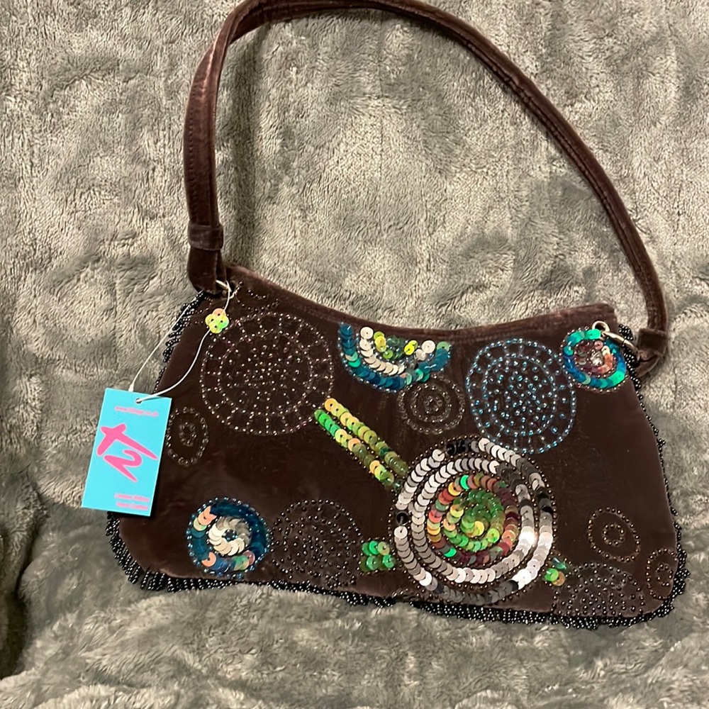 NWT T2 Limited Edition hand crafted grey purse